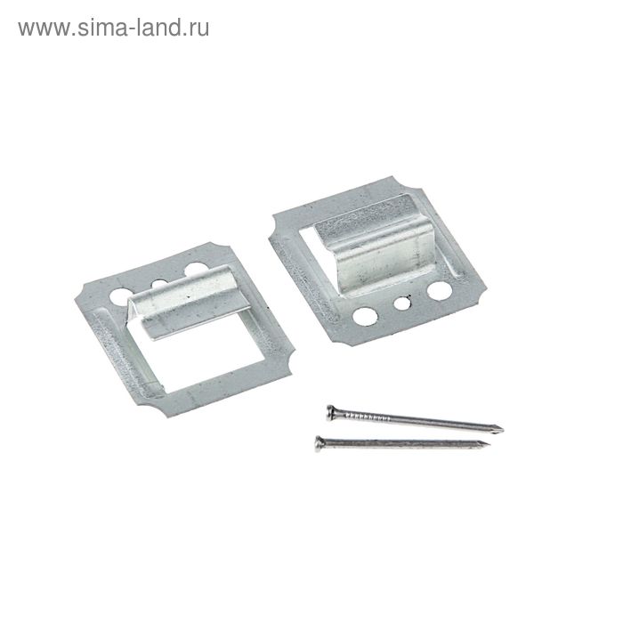 Кляймер ЛОМ, №5, оцинкованный, с гвоздями, 80 шт - Фото 1