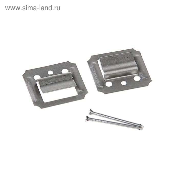 Кляймер №2 без покрытия, с гвоздями 1.2х20 мм, в упаковке 100 шт. - Фото 1