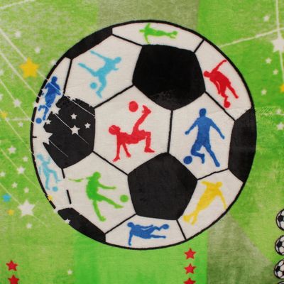 Плед велсофт 130х160 см, рис Футбол, 280 гр/м полиэстер