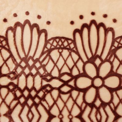 Плед велсофт 150х200 см, рис Лист, 280 гр/м полиэстер