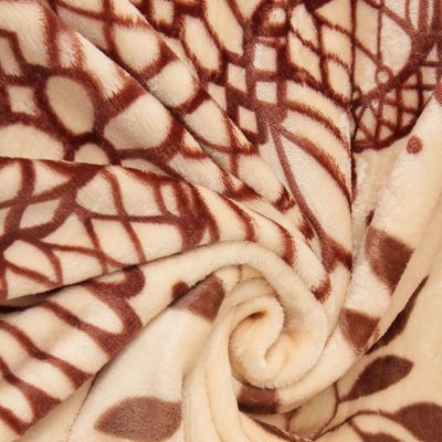 Плед велсофт 150х200 см, рис Лист, 280 гр/м полиэстер