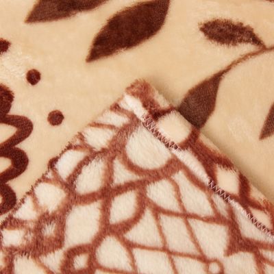 Плед велсофт 150х200 см, рис Лист, 280 гр/м полиэстер