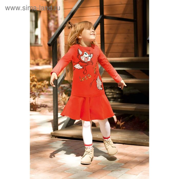 Платье для девочки, рост 86 см, цвет оранжевый - Фото 1