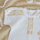 Платье крестильное, рост 56 см, цвет белый, принт золотистый К101-2_М - Фото 3