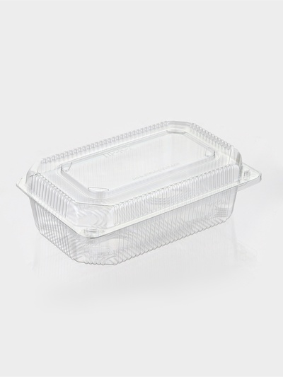 Контейнер одноразовый с неразъёмной крышкой ПР-К-7 А, пластик, 250 мл, 21.5×13.5×7.2 см, прозрачный