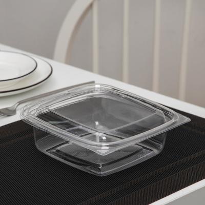 Контейнер одноразовый с неразъёмной крышкой ПР-СК-РГ-А, пластик, 750 мл, 16.8×6 см, прозрачный