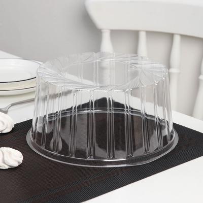 Крышка для тортницы пластиковая одноразовая ПР-Т-1430, 25×13 см, внутренний 22×11.7 см, прозрачная