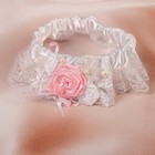 Подвязка для невесты "Французская роза" (шир.6см;дл.65см), цветок розовый - Фото 2