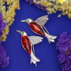 Брошь "Янтарь" колибри в посеребрении цвет МИКС - Фото 2