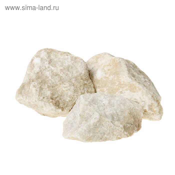 Камень для бани "Кварцит" белый кусковой очищенный в коробках по 11 кг - Фото 1