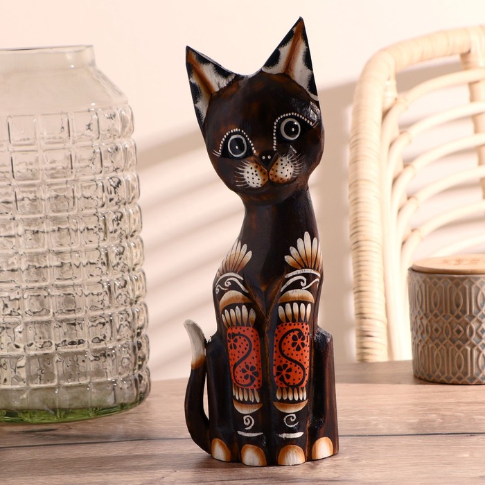Сувенир «Кошка с росписью на лапках», 30×10×3 см, дерево - Фото 1
