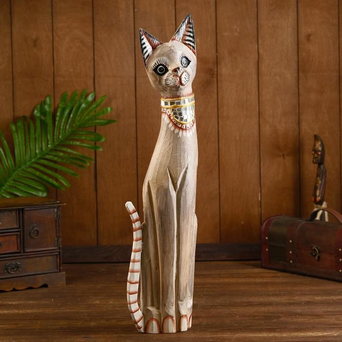 Сувенир «Кошка в зеркальном галстуке», 60×15×5 см, дерево