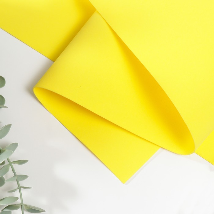 Фоамиран иранский, 0.8-1 мм, жёлтый/112, 60×70 см - Фото 1