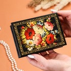 Шкатулка «Цветочная роспись», 10×14 см, лаковая миниатюра - фото 9759518
