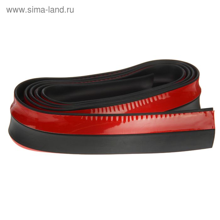 Защитная лента юбки бампера, черная с красной окантовкой, длина 2.5 м, высота 5 см - Фото 1