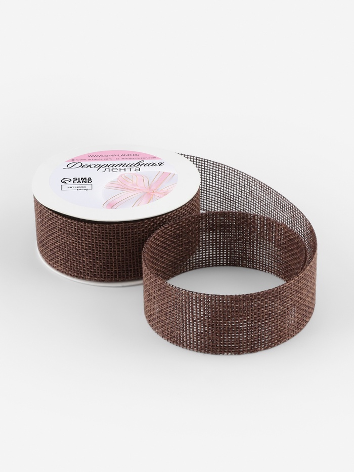 Лента текстильная, 30 мм, 4.5±0.5 м, коричневая