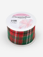 Лента текстильная «Клетка», 50 мм, 4.5±0.5 м, красная, зелёная - Фото 4