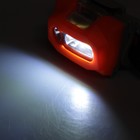 Фонарик налобный, 1 LED, COB лента, водонепроницаемый, 3 ААА, оранжевый, - Фото 3