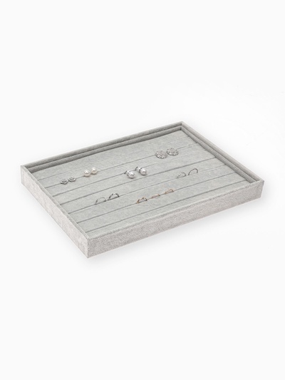 Подставка для колец «QF. Флок», 7 полос, 35×24×3 см, серая