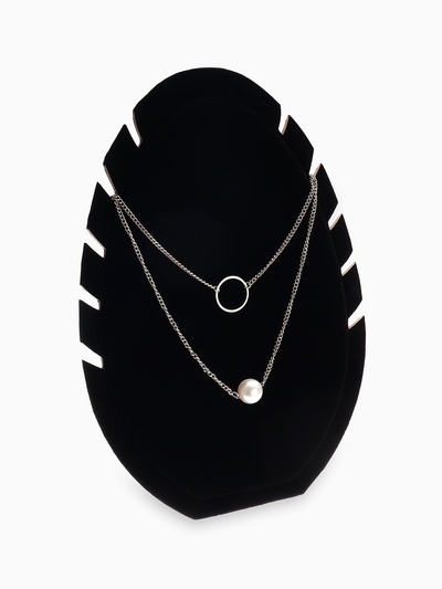 Подставка под кулоны и цепочки «QF. Овал», 5 мест, 20×1.5×28 см, чёрная