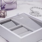 Подставка под серьги, кулон, кольца, 4шт, 12*12*3 см, цвет бело-серый - Фото 2