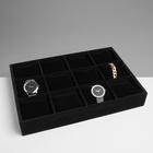 Подставка для часов, браслетов QF, 12 мест, 35×24×5 см, чёрная - Фото 3