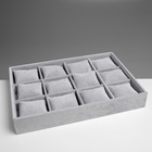 Подставка для часов, браслетов QF, 12 мест, 35×24×5 см, серая - Фото 4