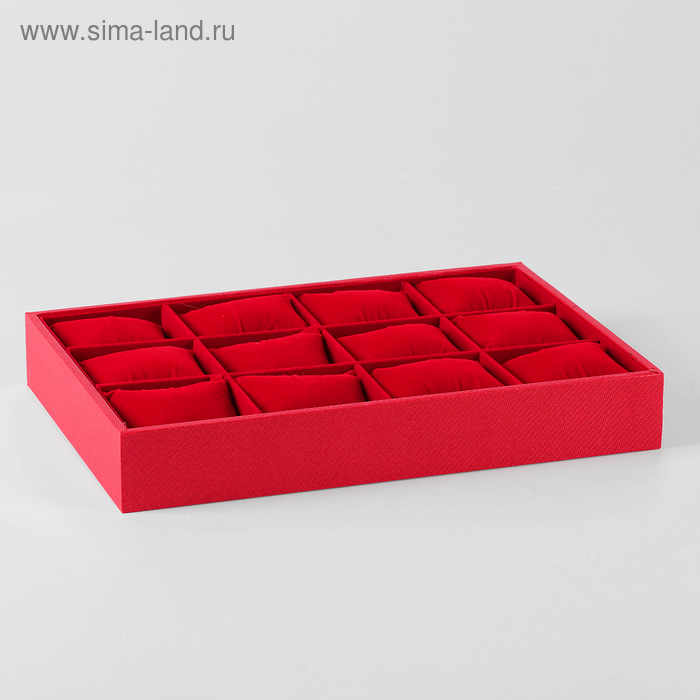 Подставка для часов, браслетов, 12 шт, 35*24*5 см, цвет красный - Фото 1