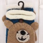 Митенки шерстяные детские «Мишутка», р. 18 (р. произв. 9), цвет синий, бежевый - Фото 4