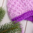 Комплект для девочки (шапка, шарф), размер 50, цвет фиолетовый - Фото 5