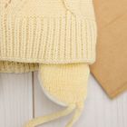 Комплект утеплённый для девочки (шапка, шарф), р-р 48, цв.бежевый - Фото 5