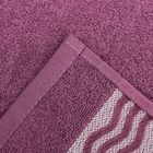 Полотенце махровое WAVES жаккард 50*90 фиолетовый хл.100%, 420гр/м. - Фото 3