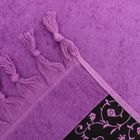 Полотенце махровое CLASSIK жаккард 50*90 фиолетовый 100% бамбук,380 гр/м. - Фото 4
