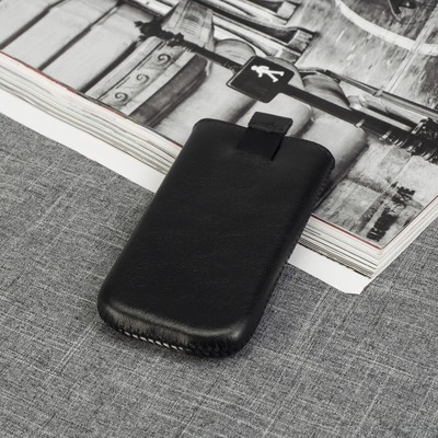 Чехол Time для телефона, с ремешком, размер 9, цвет чёрный/белый