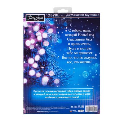 Обувь домашняя мужская "Любимому папе", размер 42/43