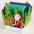 Наб. полотенец в корзинке Collorista "Дедушка Мороз"- 2шт, 30х30 см махровое 330 гр/м2, 30х30 см ваф - Фото 1