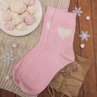 Носки женские тёплые Colloista "Сердце", размер 23-25, цвет розовый - Фото 1