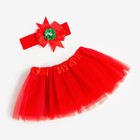 Набор "Новогодний" юбка и повязка на голову, 3-18 мес, красный - фото 11048681