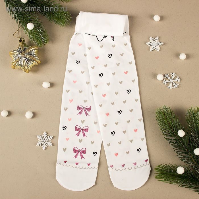 Детск. капрон. колготки "Сердечки" 104 -122 см, 88% ПА, 12% эластан - Фото 1