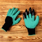 Перчатки садовые, нейлоновые «Землеройки», с латексной пропиткой, с когтями, размер 10, зелёные, Greengo - Фото 12