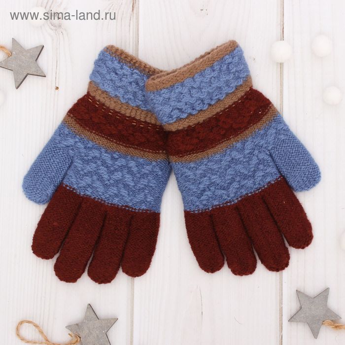 Перчатки шерстяные для мальчиков Collorista "Джони", размер 14 (р-р произв. 16*7 см) - Фото 1
