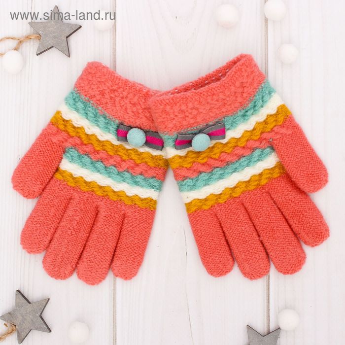 Перчатки шерстяные для девочек Collorista "Аделина", размер 14 (р-р произв. 16*7 см) - Фото 1