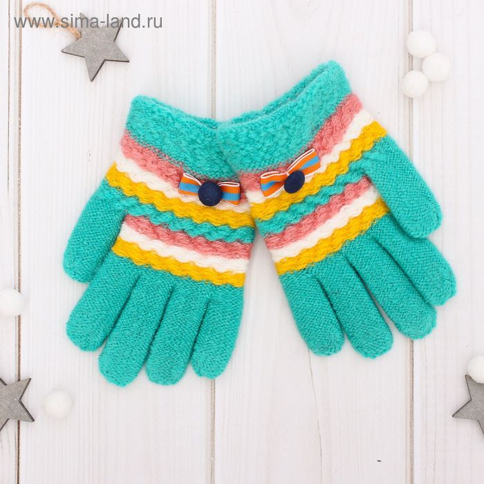 Перчатки шерстяные для девочек Collorista "Леонора", размер 14 (р-р произв. 16*7 см) - Фото 1