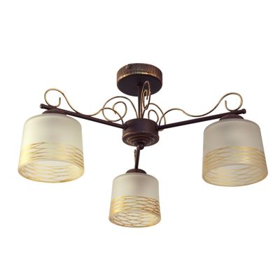 Люстра потолочная "Дус" 131 3 лампы Е27 60W коричневый,золотой