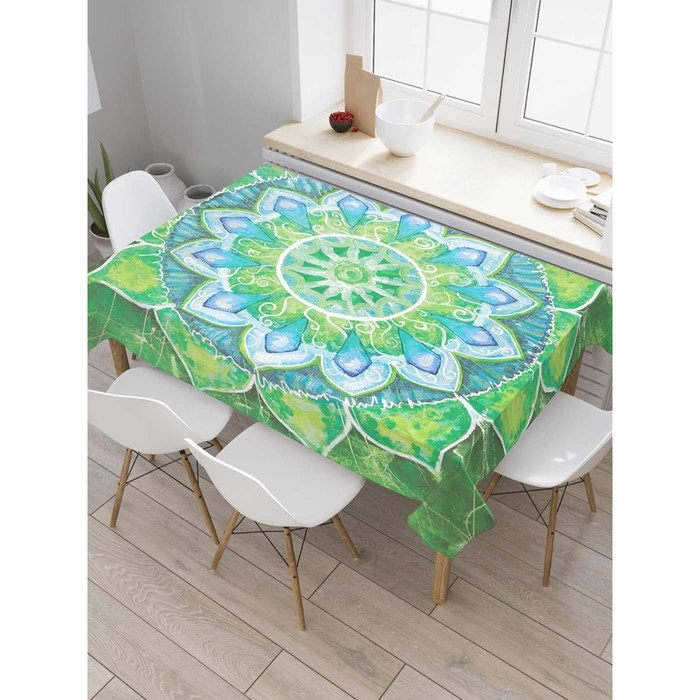 Скатерть на стол «Цветочный узор», прямоугольная, сатен, размер 120х145 см