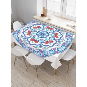 Скатерть на стол «Цветочная тарелка», прямоугольная, сатен, размер 120х145 см