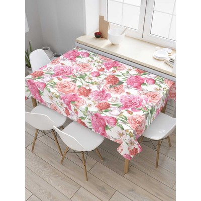 Скатерть на стол «Теплые оттенки роз», прямоугольная, сатен, размер 120х145 см