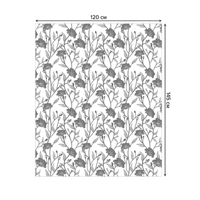 Скатерть на стол «Цветочные узоры», прямоугольная, сатен, размер 120х145 см