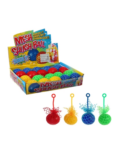 Антистресс игрушка, мялка в сетке, с хвостиком, МИКС
