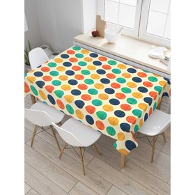 Скатерть на стол «Цветовая комбинация с кругами», прямоугольная, сатен, размер 145х180 см